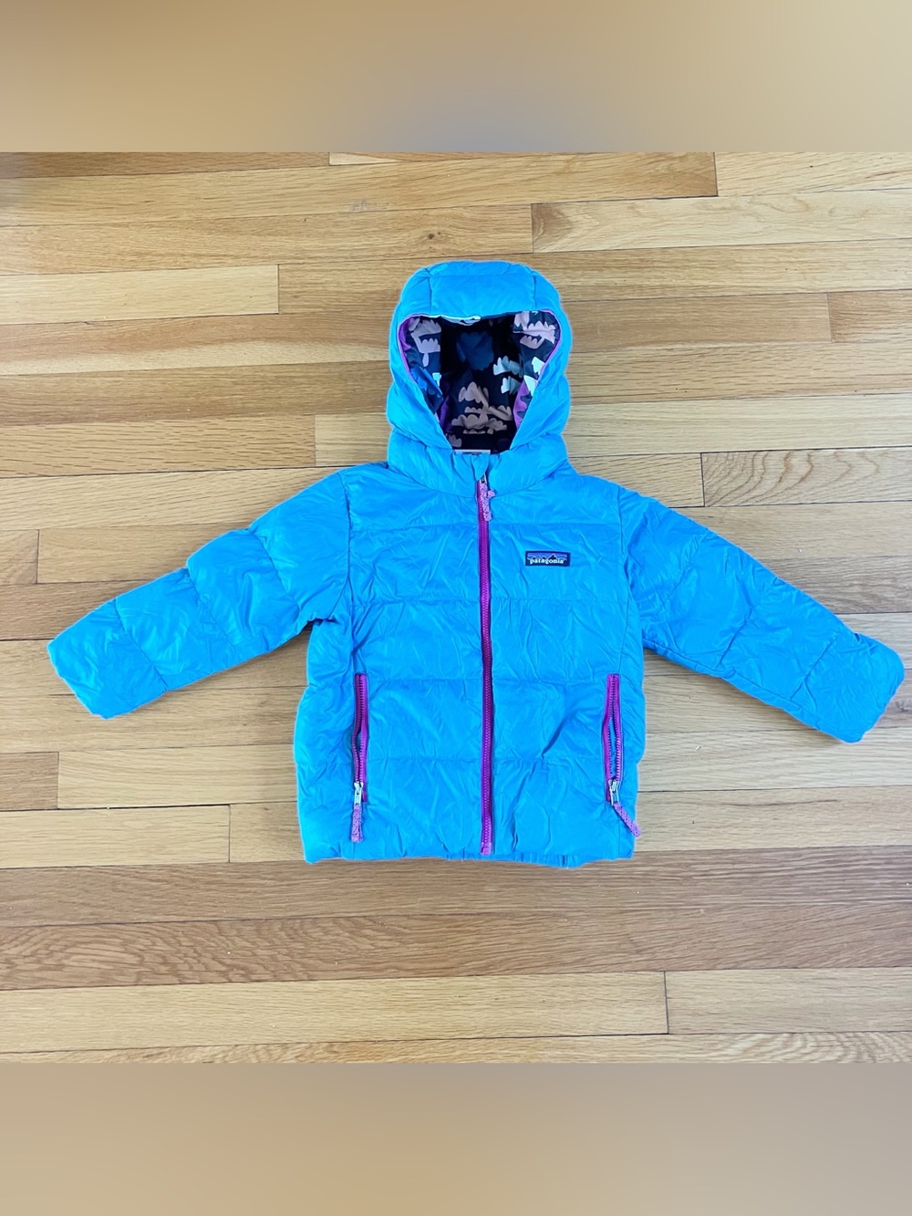 Patagonia Blue Purple Down Winter Outdoor Skiing Hi-Loft Puffer Parka Jacket 3T